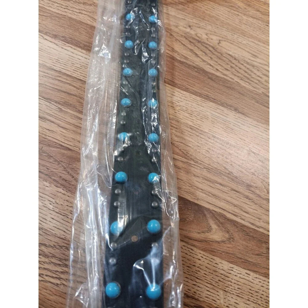 Torrid Black Western Style Belt W/Faux Turquoise Size 5X NWT